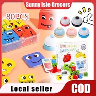 GEESO 80Pcs Wooden Face Changing Puzzle Blocks – Educational Board Game Gift