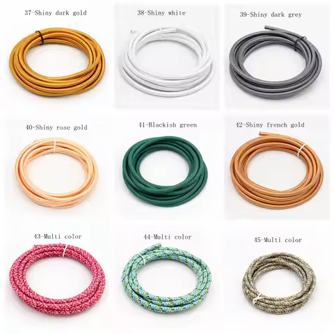 2m 3m 5m 10m VDE 2 Core 0.75mm2 Multi Colors Fabric Textile Braided Cable Vintage Light Cord Electri