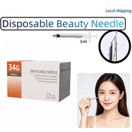10pcs/100pcs Disposable Beauty needle 34G 1.5mm 2.5mm 4mm 6mm can be used 1ml syringe Local