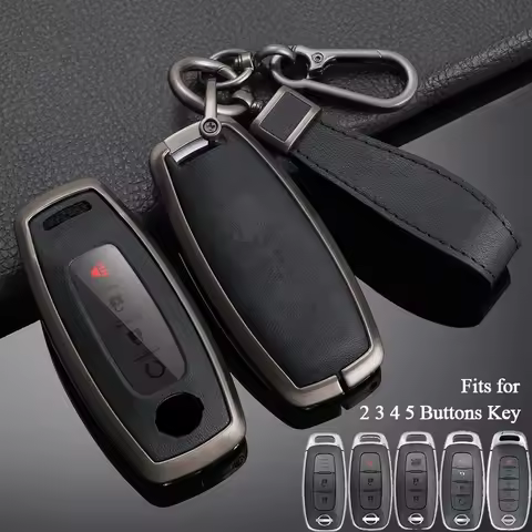 Zinc Alloy+ Leather Car Key Case Cover for Nissan Juke 2023 X-trail T33 Qasqhai J12 2022 Ariya Altim