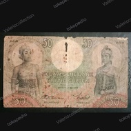 uang kuno indonesia jaman Belanda 50 Gulden seri wayang 1934-1939 rare