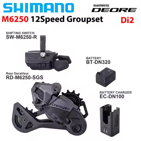 SHIMANO DEORE Di2 M6250 12S Groupset for MTB Mountain Bike RD-M6250-SGS SW-M6250-R EC-DN100 Charger