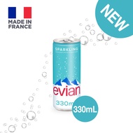 Evian Sparkling Carbonated Natural Mineral Water Can 24 x 330ML Case
