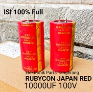 (2 BUAH) KAPASITOR ELCO 10000UF 100V RUBYCON JAPAN RED CAPACITOR ELCO 100V 10000UF RUBYCON RED ELCO 