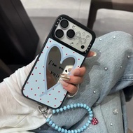 好运连连INS风蓝爱心适用13手机壳iPhone17新款14镜面16|15Good luck repeatedly INS wind blue love applies 13 bojiaod3.my2
