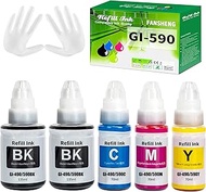 GI590 GI490 Ink Compatible with Canon GI-590 GI-490 Ink Missing Bottles for PIXMA G1400 G1410 G2400 