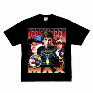 เสื้อยืดคอกลมแขนสั้นผ้าฝ้ายแท้ Max Verstappen Original F1 Formula Racing Vintage ทรงหลวม ระบายอากาศไ