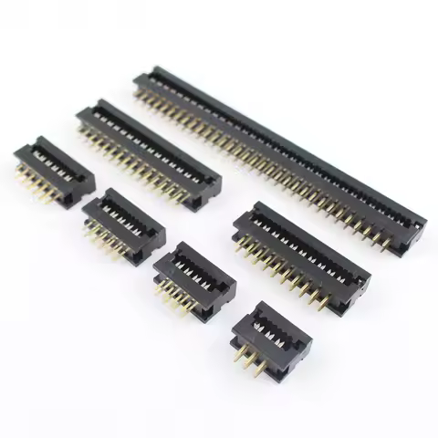 10pcs 2.54mm Pitch 6/8/10/12/14/16/18/20/24/26/30/34/40/50/64 Pin FD Male Header IDC Connector For 1