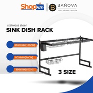 BANO Stainless Steel Sink Dish Rack Kitchen Dish Drainer Rak Pinggan Mangkuk