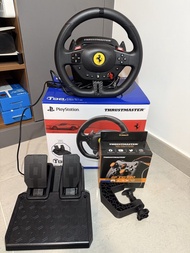 THRUSTMASTER T98 Ferrari 296 GTB 賽車方向盤套裝((支援PS5/PS4/PC)連腳踏