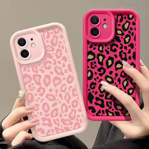 Leopard Patterned Case For iPhone 16 Pro Max Shockproof Bumper Phone Cover Coque For iPhone 14 15 Pr
