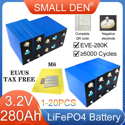 1-20PCS NEW 3.2V 280Ah 280K Lifepo4 battery Eve-Grade A 3C DIY 12v 24v 48v Solar storage Golf cart E