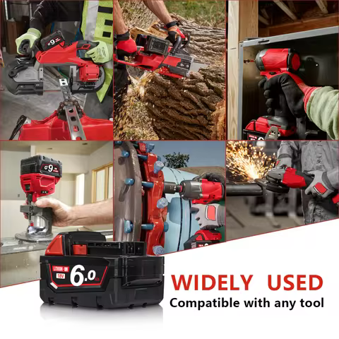 For Milwaukee 18V M18 3Ah 5Ah 6Ah battery 18V Rechargeable Batteries For Milwaukee 18V M18B5 XC Lith