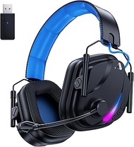 Vakedy HW12 Wireless Gaming Headset with Microphone 2.4GHz Bluetooth Gaming Headphones Wireless of D