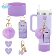 [LI] 6pcs Accessories Set Water Bottle Boots Cover Mini Hooks Lipsti Sleeve Pouch Pom Daisy Charm Ke