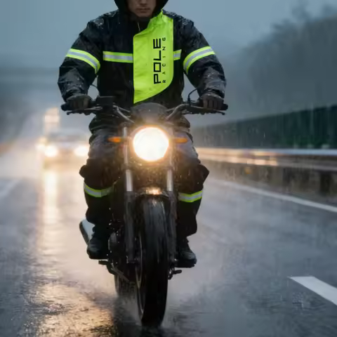 POLE Unisex Motorcycle Raincoat Split Suit - Heavy Rainstorm Proof Jacket Pants Set, Windproof Wear-