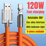 ♥Ready Stock Limit Free Shipping♥120W 6A Type C Cable Super Fast Charging for Samsung Huawei Xiaomi Aluminum Alloy Head Quick Charge Data Cord 1M/1.5M/2M