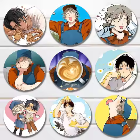 Manhwa M-Mr As Farm wooden anti-slip coasters suitable for home office and theme party decoration