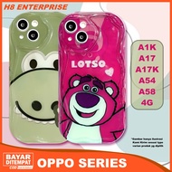 Oppo A54 A1K A17 A17K A58 4G Case Lotso Bear and Cute Dino 3D With Camera Protection