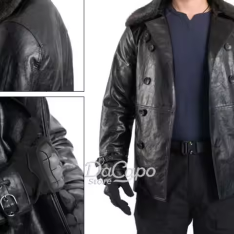 MoMoKo Cos Store Re9 REQ Leon Cosplay Wig Evil Requiem Leon Reon Trench Jacket PU Leather Coat Scott