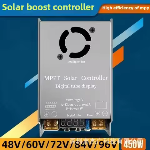 MPPT Solar Boost Controller Can Charge 48V 60V 72V 84V 96V LED Digital Display 450W Charger Charge W