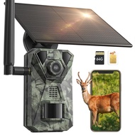 Deatti 4G LTE Cellular Trail Cameras with 64GB SD Card,2.7K HD Solar Game Cameras with Night Vision 