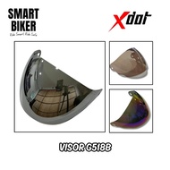 VISOR HELMET XDOT G518B (TINTED, SILVER, RAINBOW)