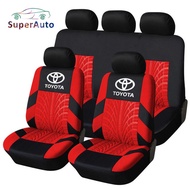 SuperAuto หุ้มเบาะรถยนต์ ผ้าคลุมเบาะรถยนต์ ชุดหุ้มเบาะรถยนต์ สําหรับ Toyota ที่หุ้มเบาะรถยนต์ แต่งรถ