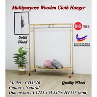 Big Tree Wooden Cloth Hanger  / Rack Baju Kayu / Cloth Hanger With Caster / Penyidai Baju / Cloth Ra