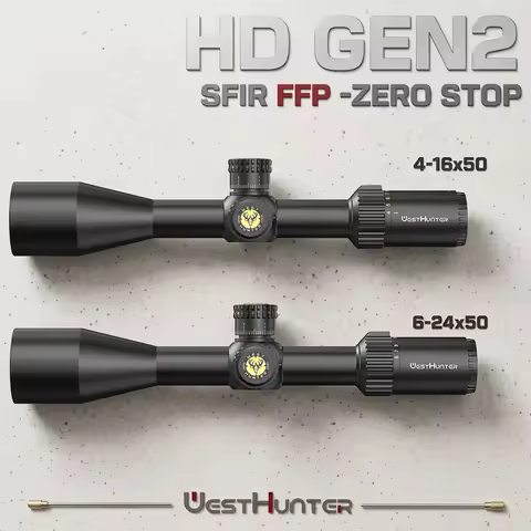 WestHunter HD GEN2 6-24x50 / 4-16X50 SFIR FFP Riflescopes First Focal Plane ZERO STOP Hunting Scope 