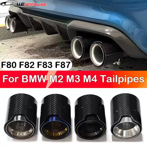 4 PCS MP Carbon Fibre Exhaust Tailpipe For BMW M2 M3 M4 F80 F82 F83 F87 Stainless Steel Exhaust Tail