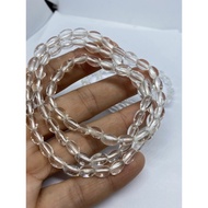 D3846 Natural Crystal Ore/White Barrel Bead Gold Winding Three Circles Transparent Beautiful Clear M