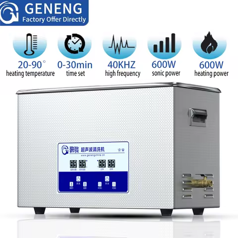 GENENG Ultrasonic Cleaner Ultrasound Bath Dental Ultra Sonic Cleaning Machine 1.3L/2L/3.2L/6.5L/10L/
