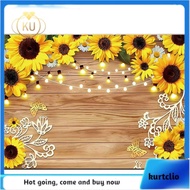 Sunflower Backdrop Photography Cloth 210x150cm Yellow Flower Wall Garden Wedding Birthday Photograph