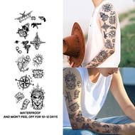 Gun Design Temporary Tattoo Sticker Waterproof 2 Weeks Fake Body Art Matte Finish