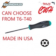 BONDHUS USA T6-T40 TORX STAR SCREWDRIVER DRIVER