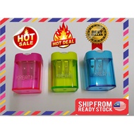 1 pcs Assorted Colour 2 Hole Pencil Sharpener *Pengasah Pensel 2 Lubang / Pengasah Pensel 3 Warna / 