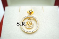 S.R.จี้ทองโอมพชร เม็ดละ 0.01 ตัง น้ำ 100 พร้อมใบรับรองสินค้าเคลือบทองคำแท้ 100%