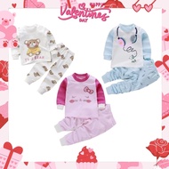 6-12mos. 1-2y0 2-3yo Imported Quality Cotton Long Sleeves Pajama Sleep Terno for kids girls boys