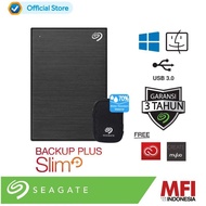 Seagate New Backup Plus Slim 2TB External Hardisk USB 3.0 Black Free Pouch