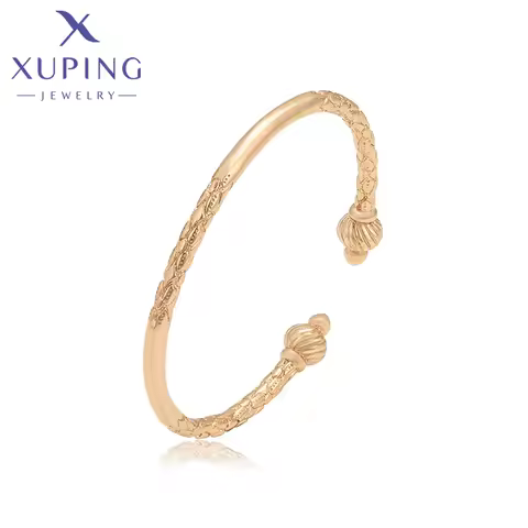 Xuping Jewelry Fashion Elegant New Arrival 67mm Gold Color Cuff Bangle for Women Exquisite Birthday 
