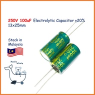 250V 100uF Electrolytic Capacitor Kapasitor 13x25mm 250V100UF Elco (1pc)