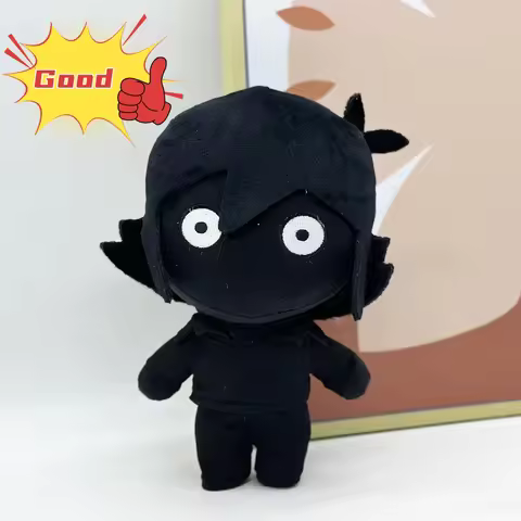 Omori Plush Little Black Pure Black Creative Plush Throw Pillow for Children's Sleep Comfort Compani