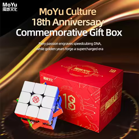 MOYU Super Weilong V2 18th Anniversary Edition AI 3x3 Maglev Magic Speed Cube Stickerless Fidget Toy