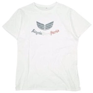 二手EDIFICE三色印花 T 卹，M 碼，白色，法國製造。 [巴黎自行車商店]