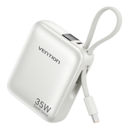 Vention® 35W Fast Charging 10000mAh Portable Mini Power Bank Dual USB-C with Built-in Cable