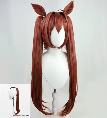 Cosplay Daiwa Scarlet wig Umamusume Pretty Derby Anime Party Brown Ponytail Wig