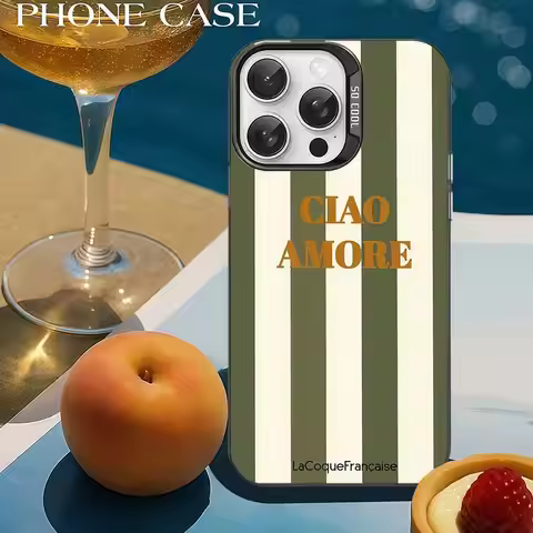 CIAO AMORE KAKI Phone Case Phone Case For IPhone 16 15 14 13 12 11 Pro Max White Matte Laser Metalli