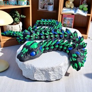 BERNARDO 3D Printed Diceratops Snake, Sparkling Snake Baby 3D Printed Snake, Movable Jointed Statue 