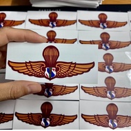 Airborne Sticker 3rd Floor Umbrella Wing Shape Police Size 10x4 cm. Uv Printing (Matte Surface)